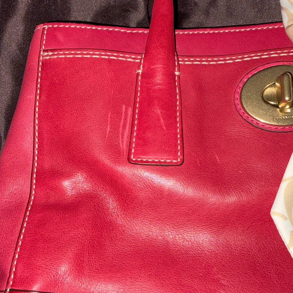 Coach Madeline bag - pink with tan bow - Picture 4 of 17